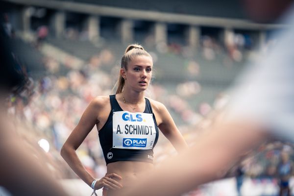 Alica Schmidt (SCC Berlin) waehrend der deutschen Leichtathletik-Meisterschaften im Olympiastadion am 25.06.2022 in Berlin